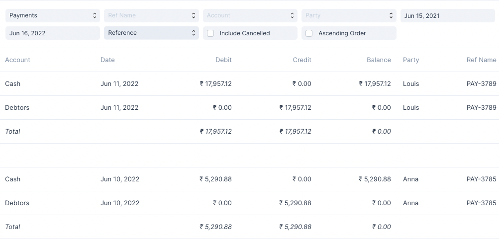 Journal Entry Screenshot