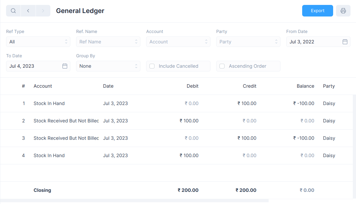 Journal Entry Screenshot