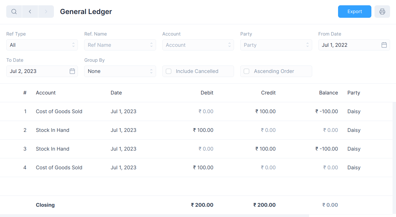 Journal Entry Screenshot