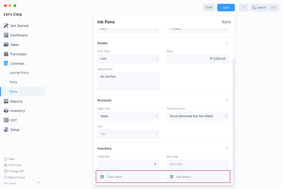 Journal Entry Screenshot