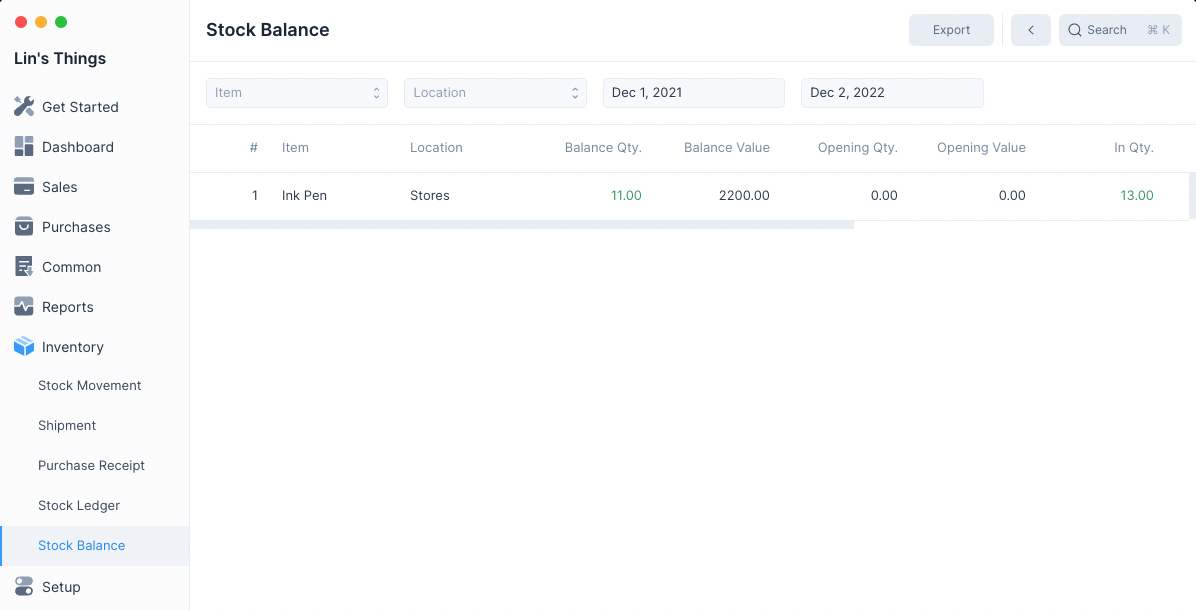 Journal Entry Screenshot